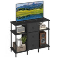 Black 3 Fabric Drawer TV Stand C2582