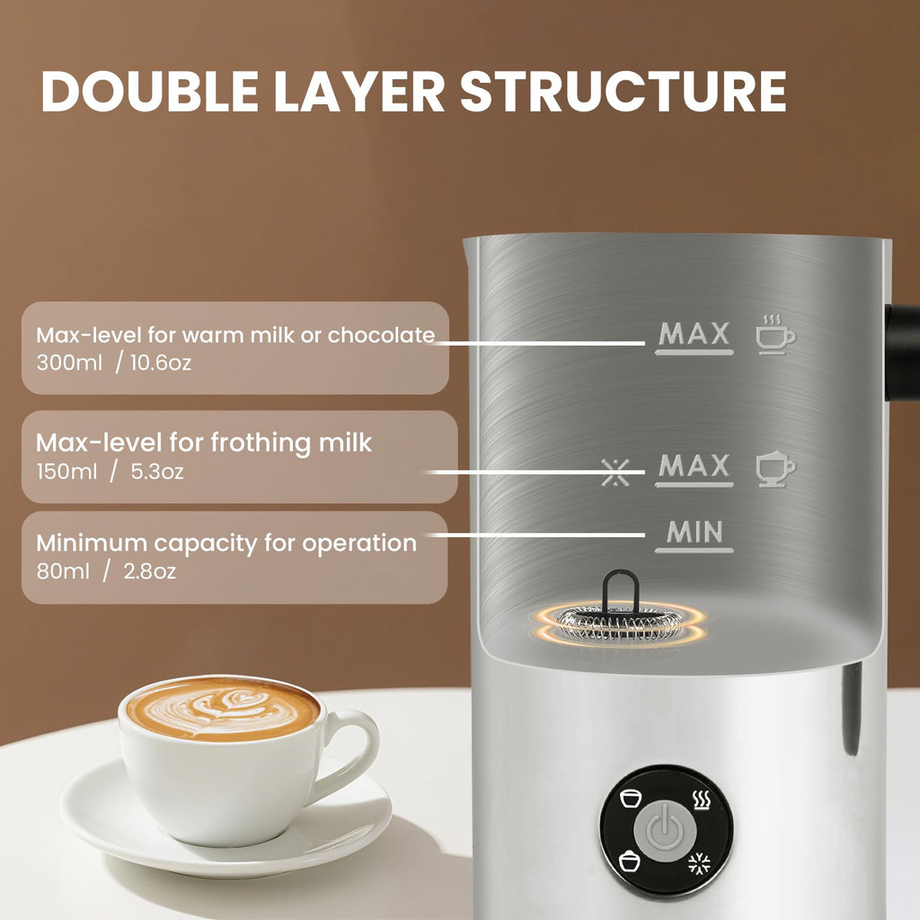 Electric Milk Frother 4-in-1 Foam Maker 10.6 oz C885522