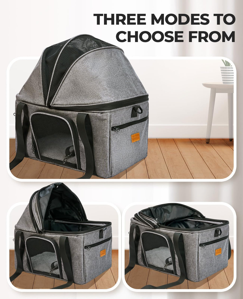 Top-Expandable Cat Carrier with Semi-Open Canopy M5510