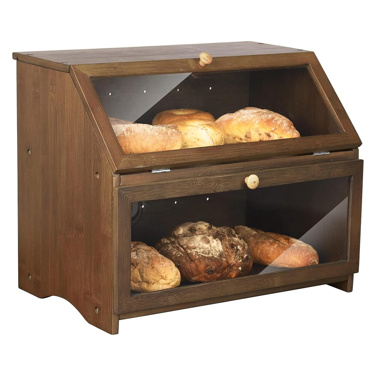 Double Layer Wooden Bread Box R604159