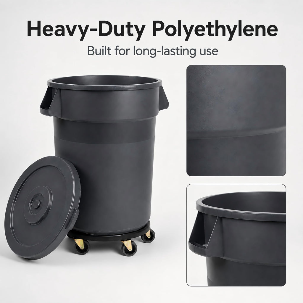32 Gallon Trash Can with Wheels and Lid, 2 Pack M84669