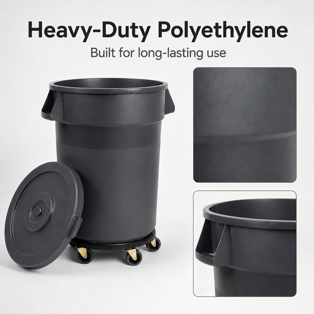 32 Gallon Trash Can with Wheels and Lid, 2 Pack M84669