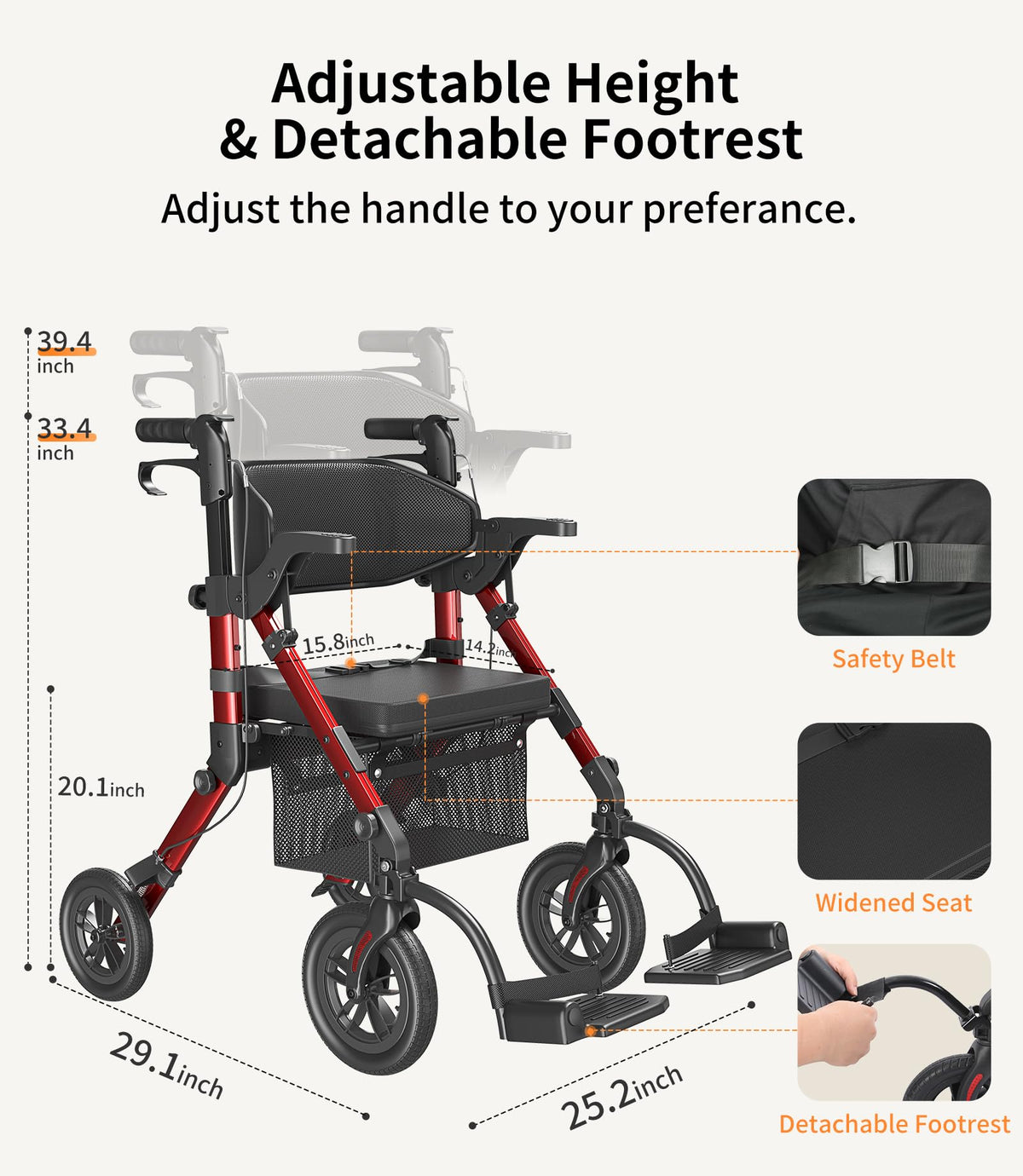 2 in 1 Walker Wheelchair Combo Z348
