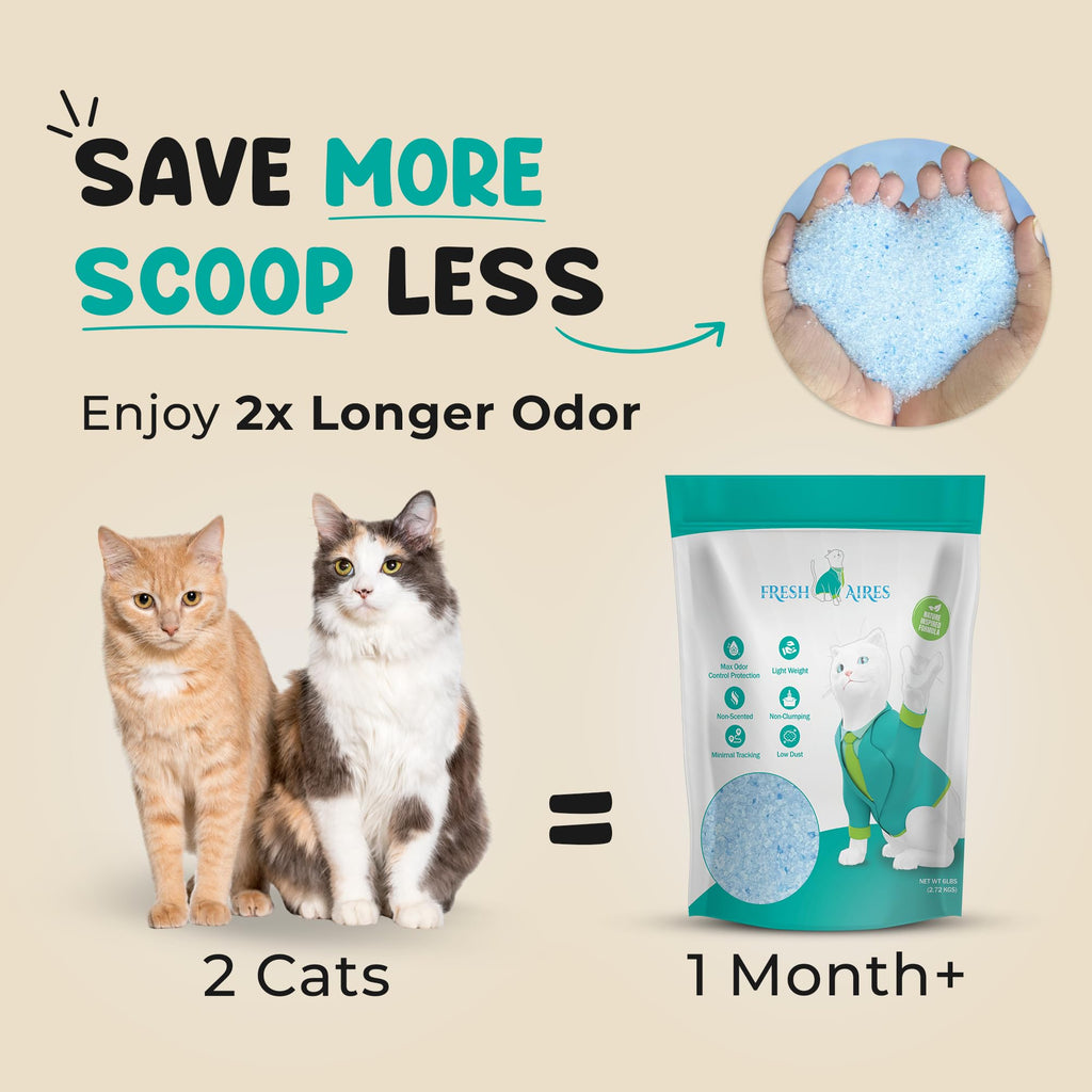Unscented Lightweight Non-Clumping Crystal Cat Litter U377
