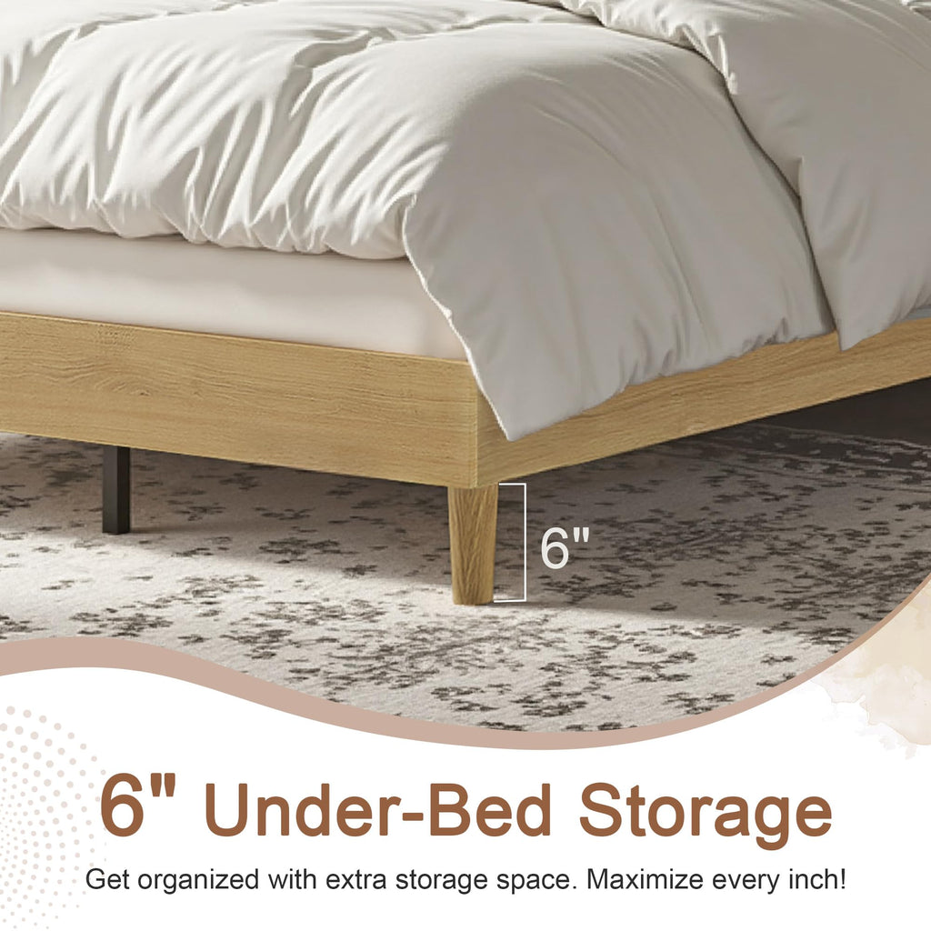 Queen Size Upholstered Platform Bed Frame with Headboard C29613
