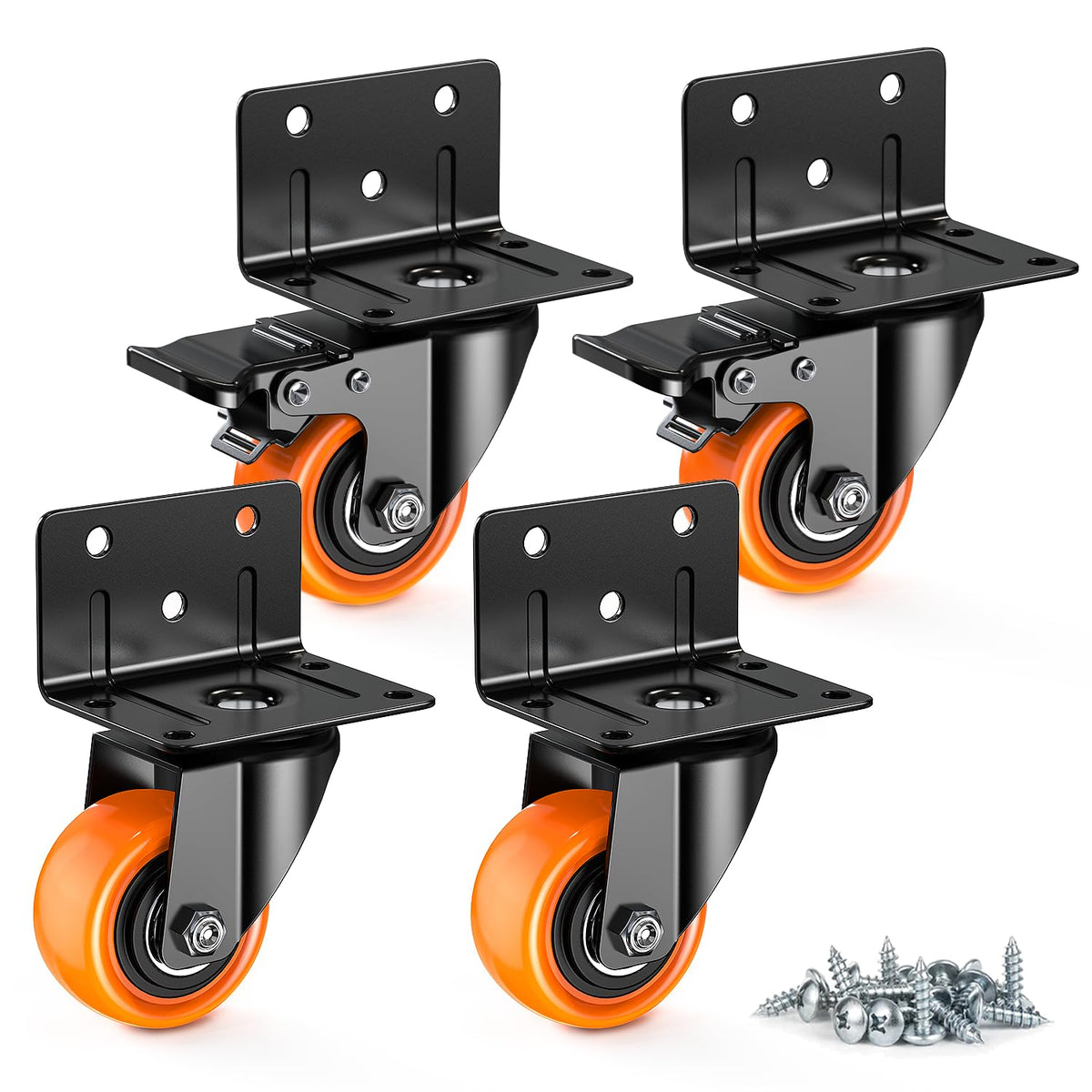 2 Inch Side Mount Caster Wheels Set of 4 J5870