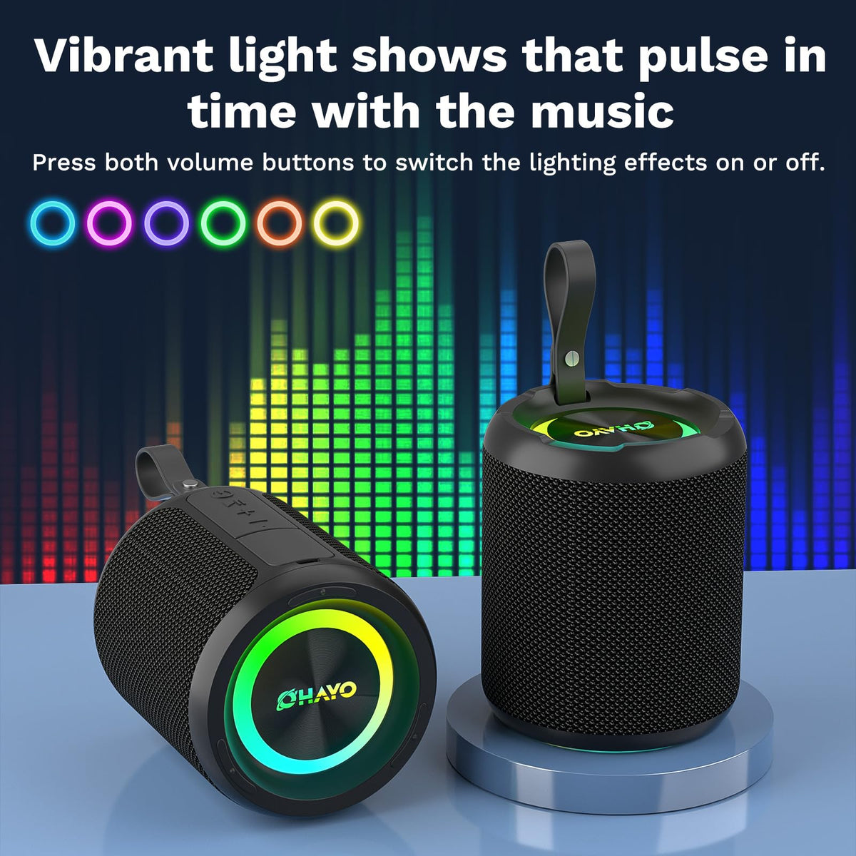 40W Wireless Portable Bluetooth Speaker with Lights, IPX7 Waterproof M5306