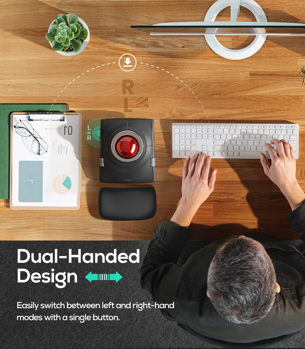 Wireless Ergonomic Trackball Mouse W1475