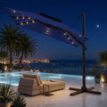 11x11 FT Double-Top Cantilever Patio Umbrella with Lights Q34729