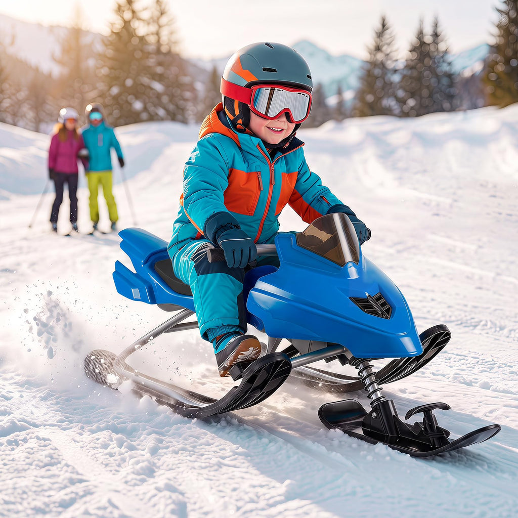 Snow Racer Sled with Brakes, Steering Handle, Tow Ropes N896029