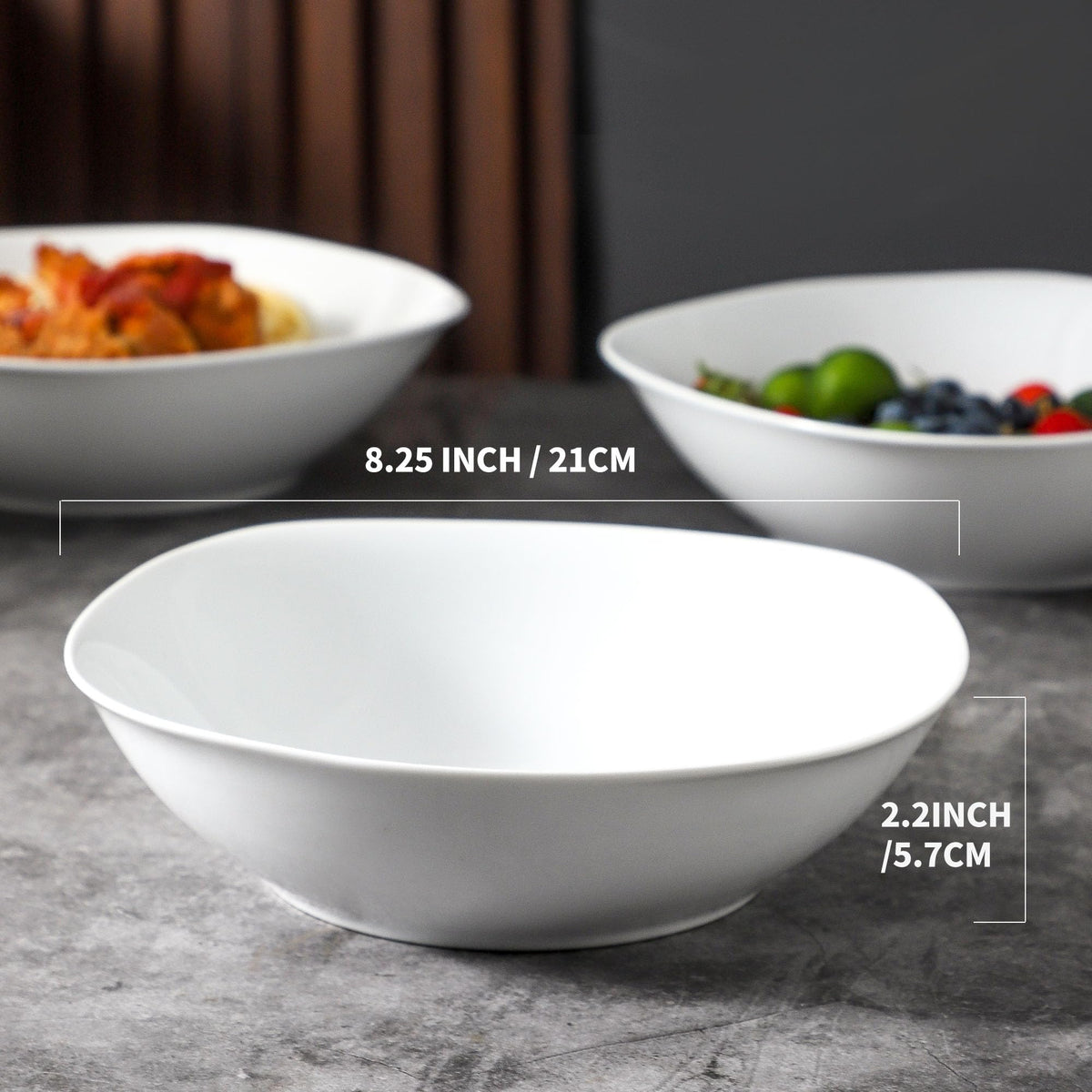 4 Pc 35 oz Porcelain Pasta Bowls W6505