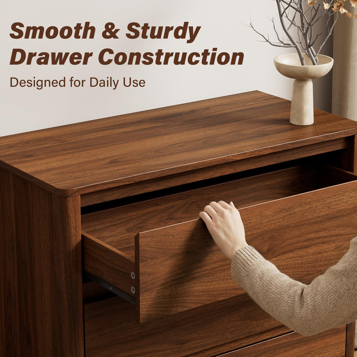 31.5" Wide 3 Drawer Wood Dresser with Legs, Walnut F27519