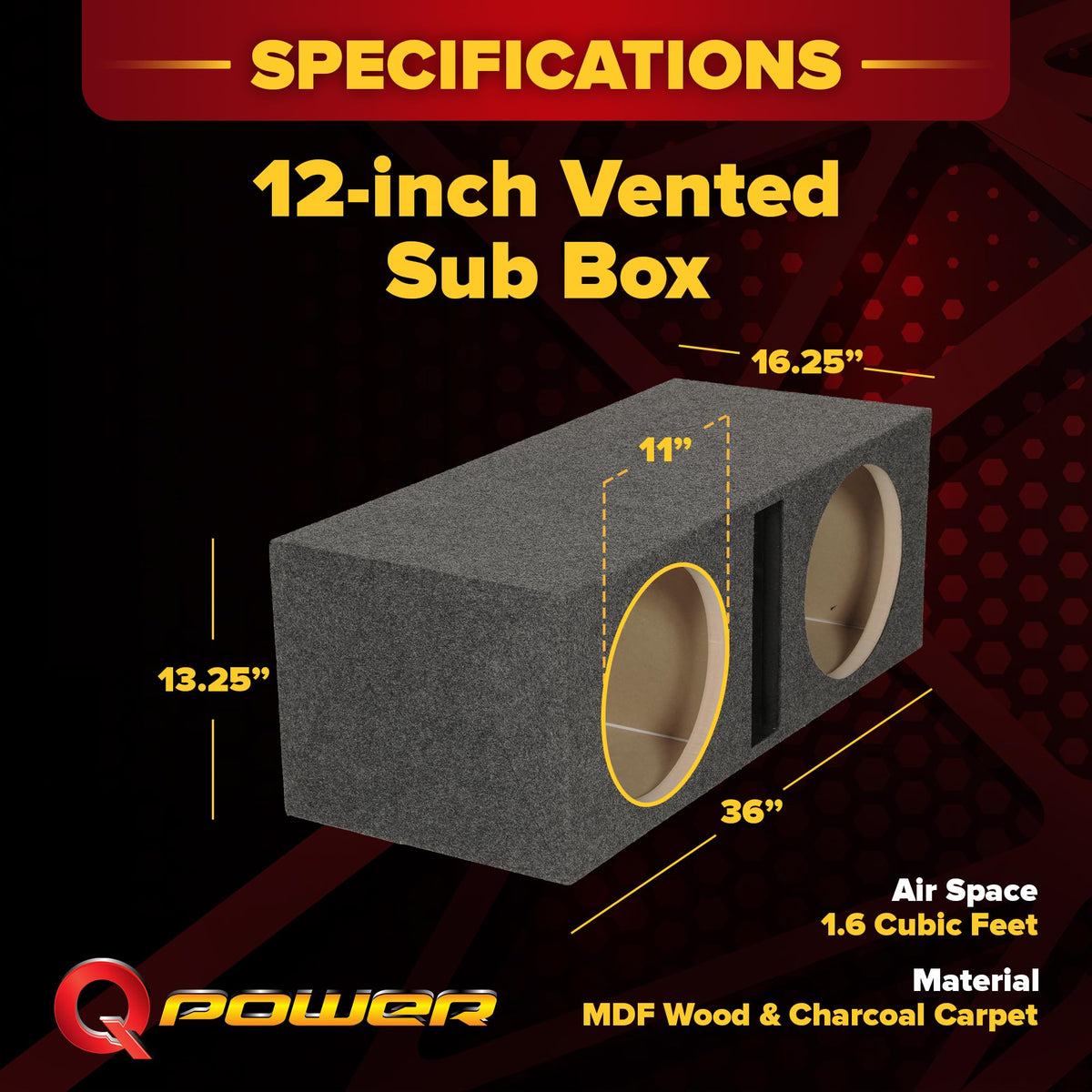 Dual 12" Car Audio Subwoofer Box S848328