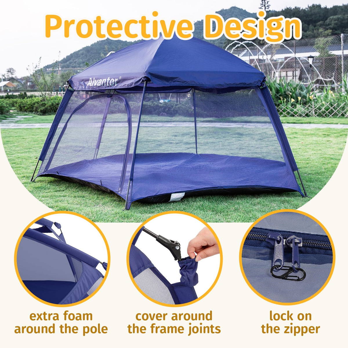 Portable Baby Playpen with Mesh D200