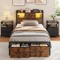Twin Size Bed Frame with Storage R6081