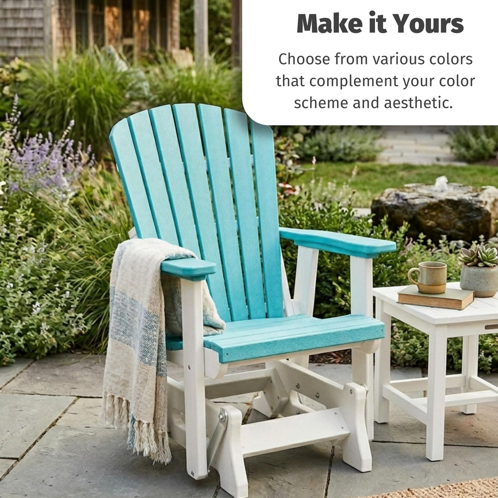 Tudor Brown Cedar Poly Adirondack Glider Outdoor Chair M748612