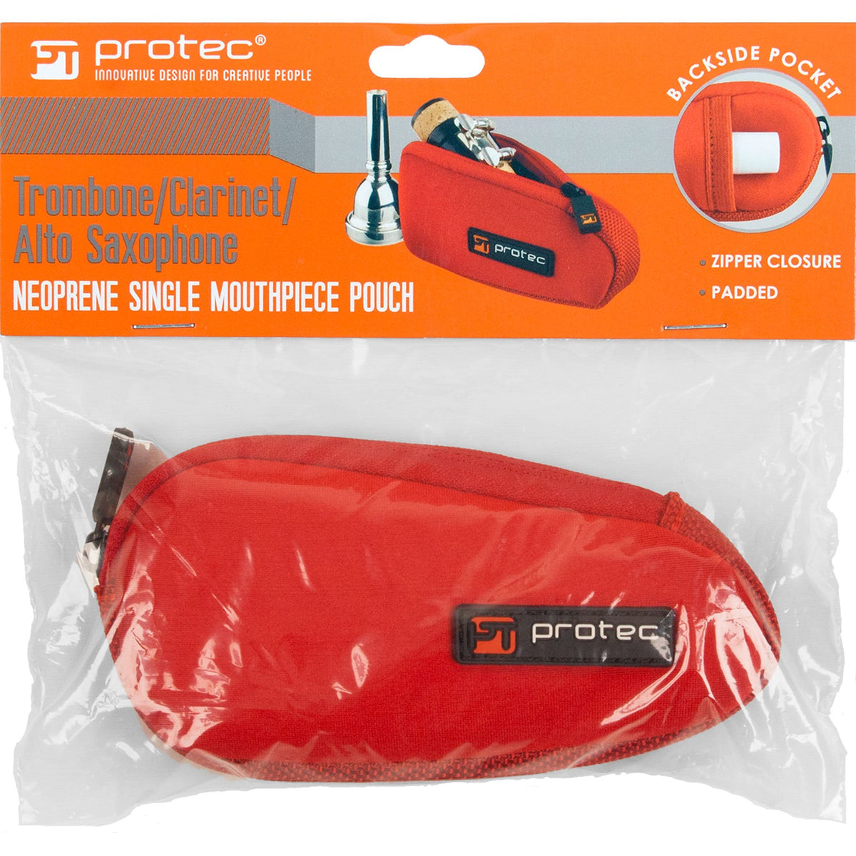 Red Neoprene Trombone/Alto Saxophone Mouthpiece Pouch L31206
