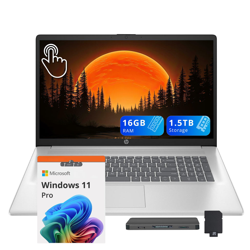 17.3" HD+ Touchscreen Laptop, AMD Ryzen 5, 16GB RAM, 1.5TB Storage, Silver G8576