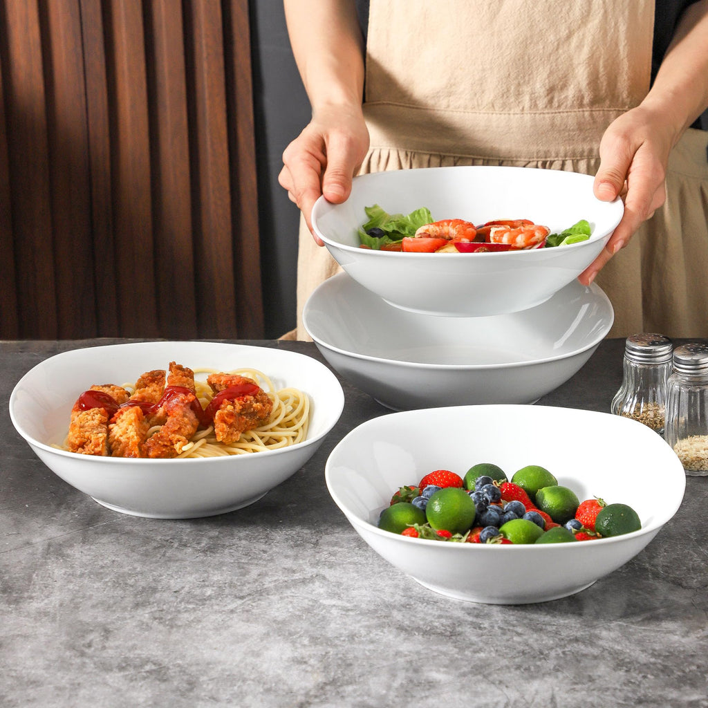 4 Pc 35 oz Porcelain Pasta Bowls W6505