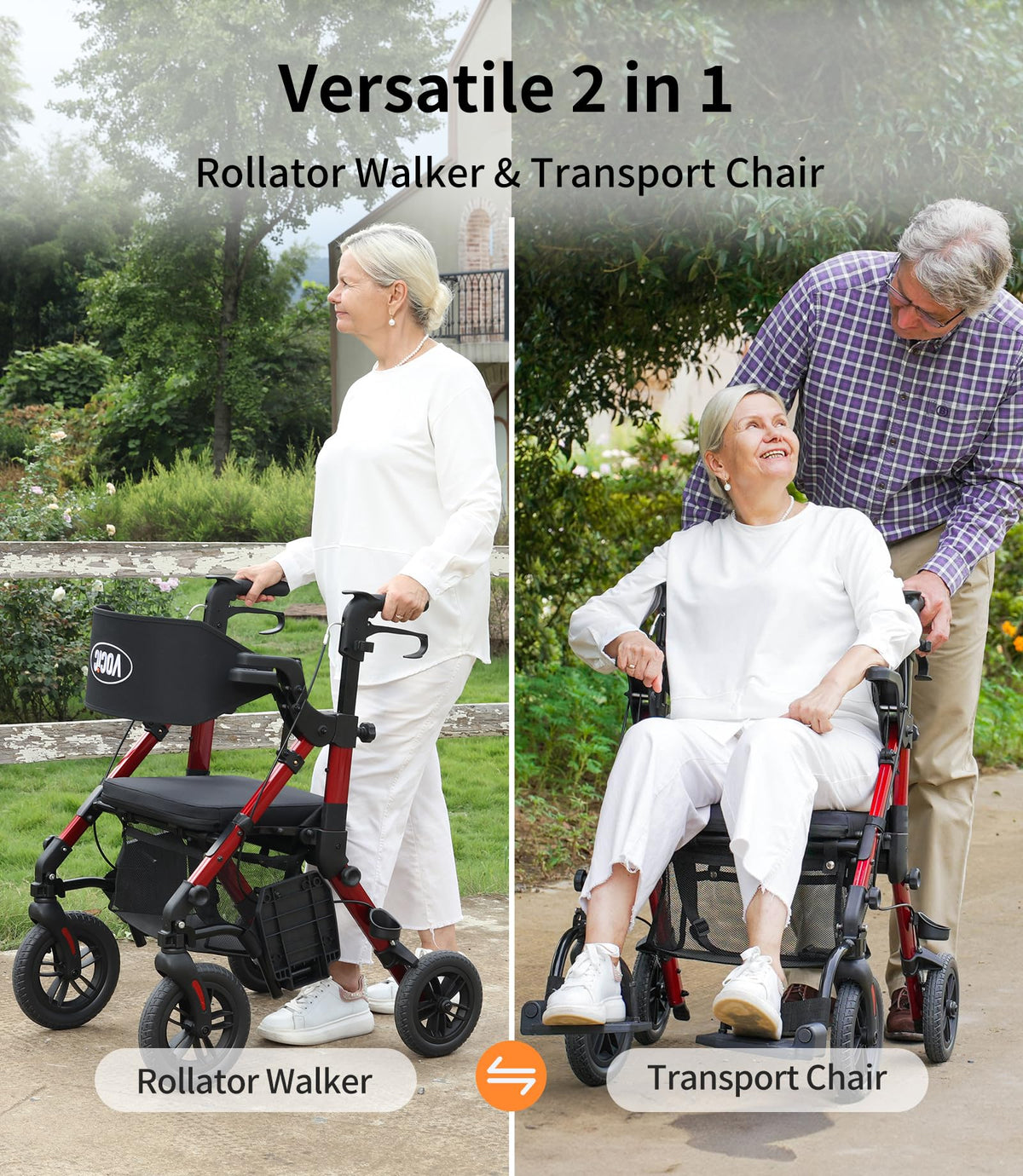 2 in 1 Walker Wheelchair Combo Z348