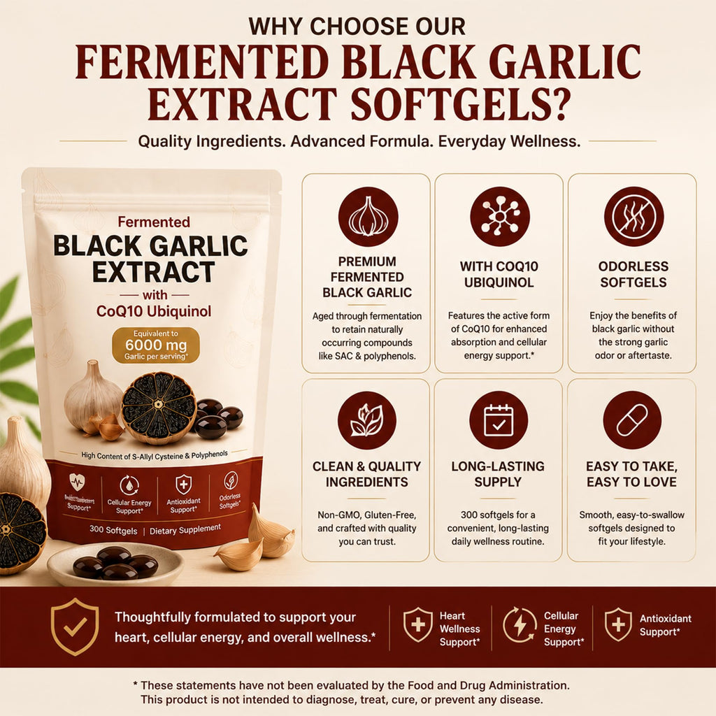 Black Garlic CoQ10 Capsules 300 Count N990363