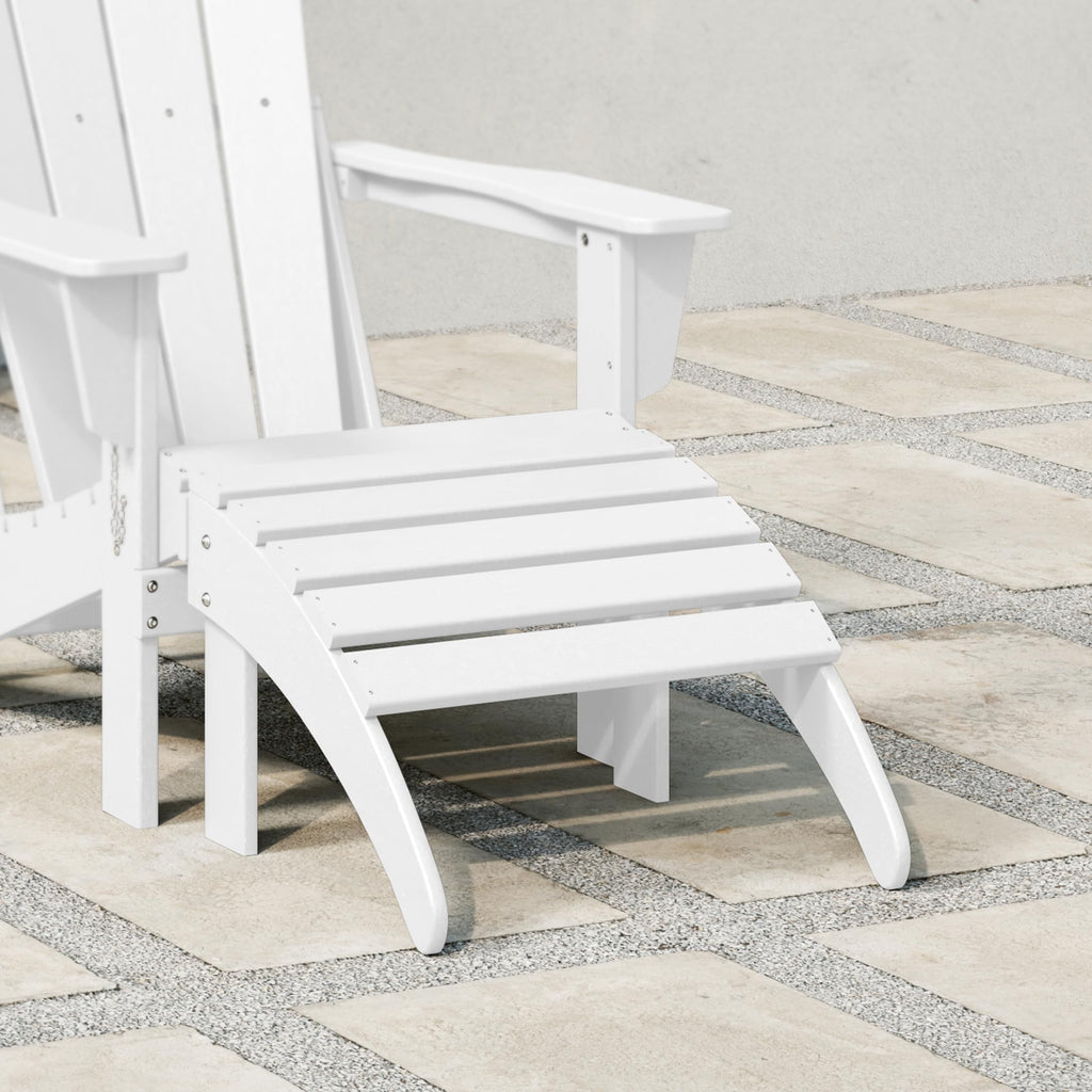 White All Weather Poly Lumber Adirondack Ottoman R4474