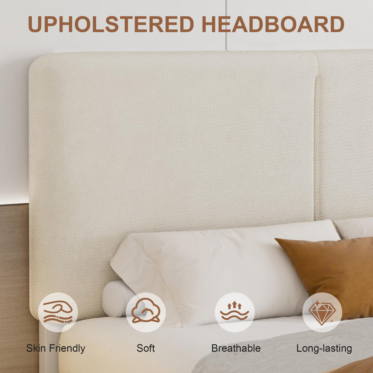 Queen Size Upholstered Platform Bed Frame with Headboard C29613