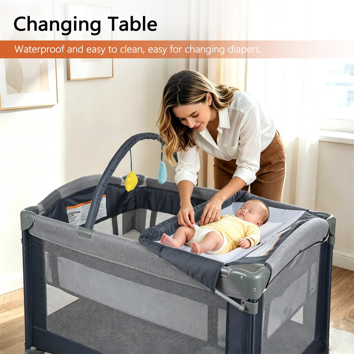 3-in-1 Pack and Play Playard with Bassinet & Changing Table I9009