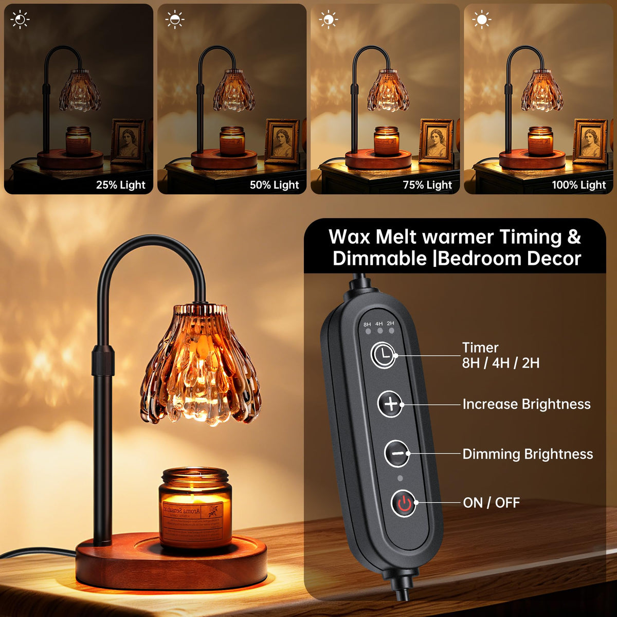 Candle Warmer Lamp with Timer Dimmable K129