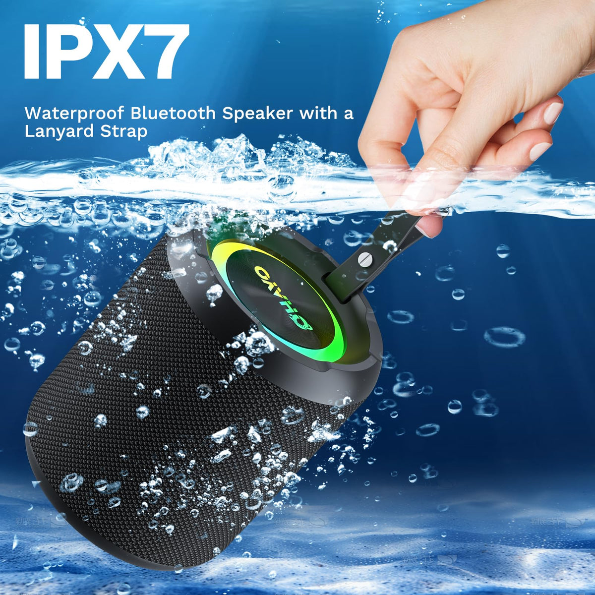 40W Wireless Portable Bluetooth Speaker with Lights, IPX7 Waterproof M5306