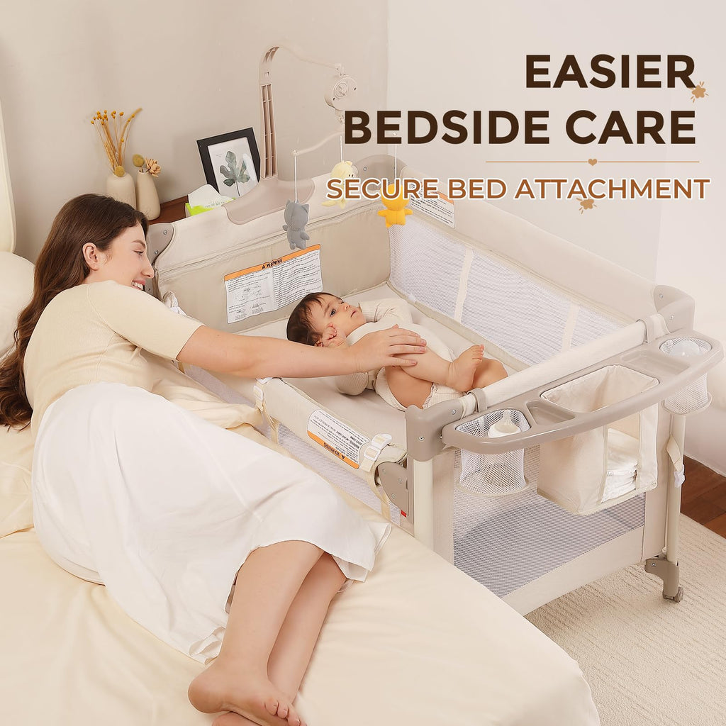 4-in-1 Bassinet Changing Table Portable Crib L997