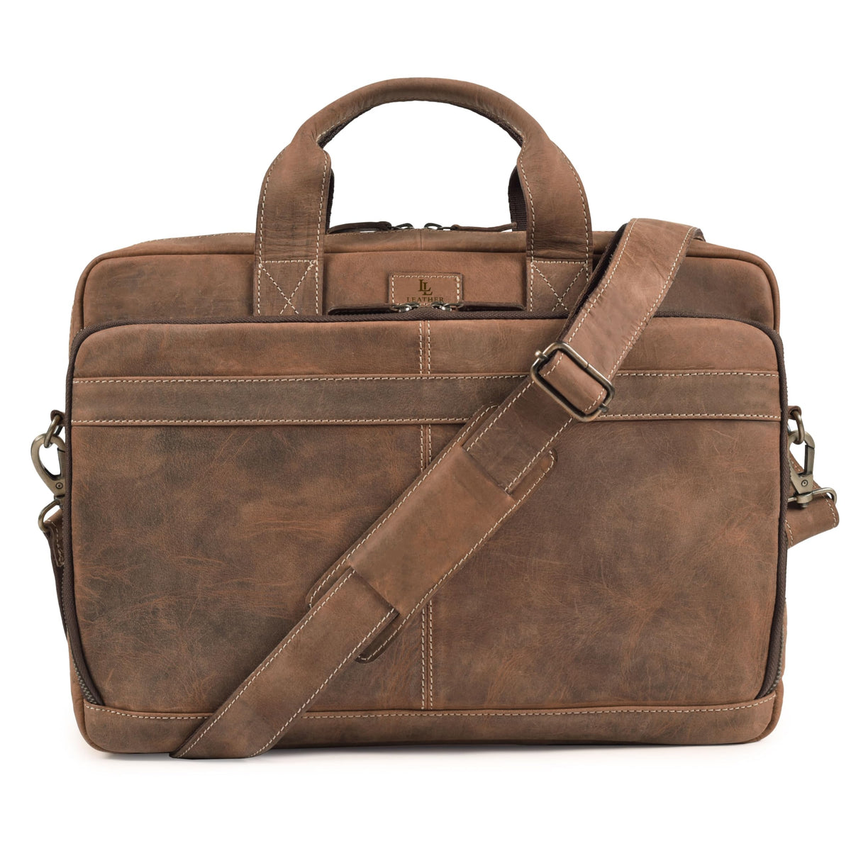 Full Grain Leather Messenger Bag B289244
