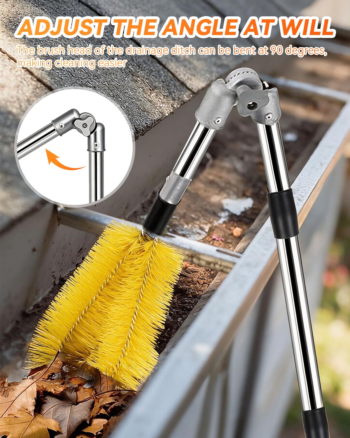 13FT Adjustable Gutter Cleaning Tool Kit with Brush Head Z72090