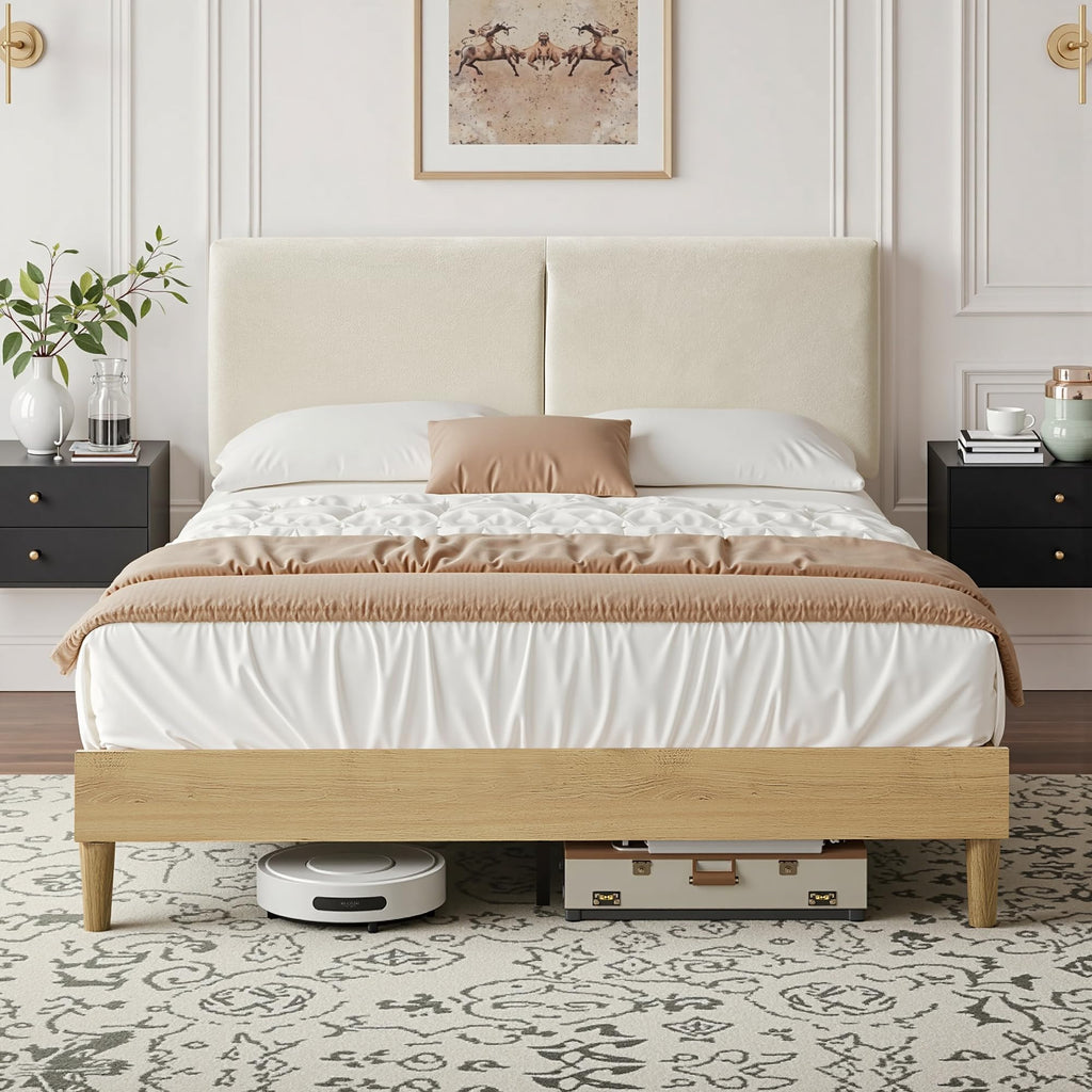 Queen Size Upholstered Platform Bed Frame with Headboard C29613