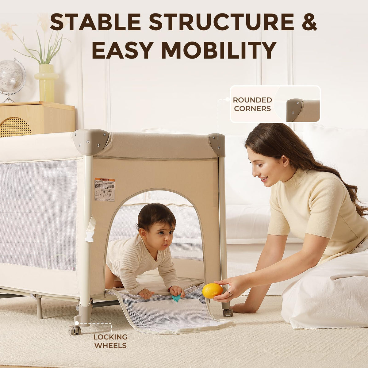 4-in-1 Bassinet Changing Table Portable Crib L997