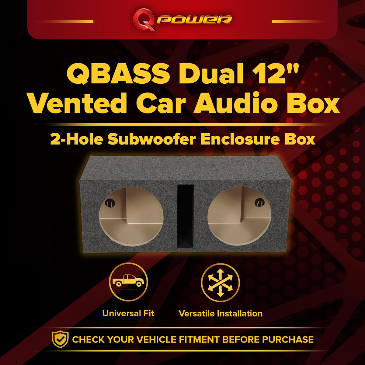 Dual 12" Car Audio Subwoofer Box S848328