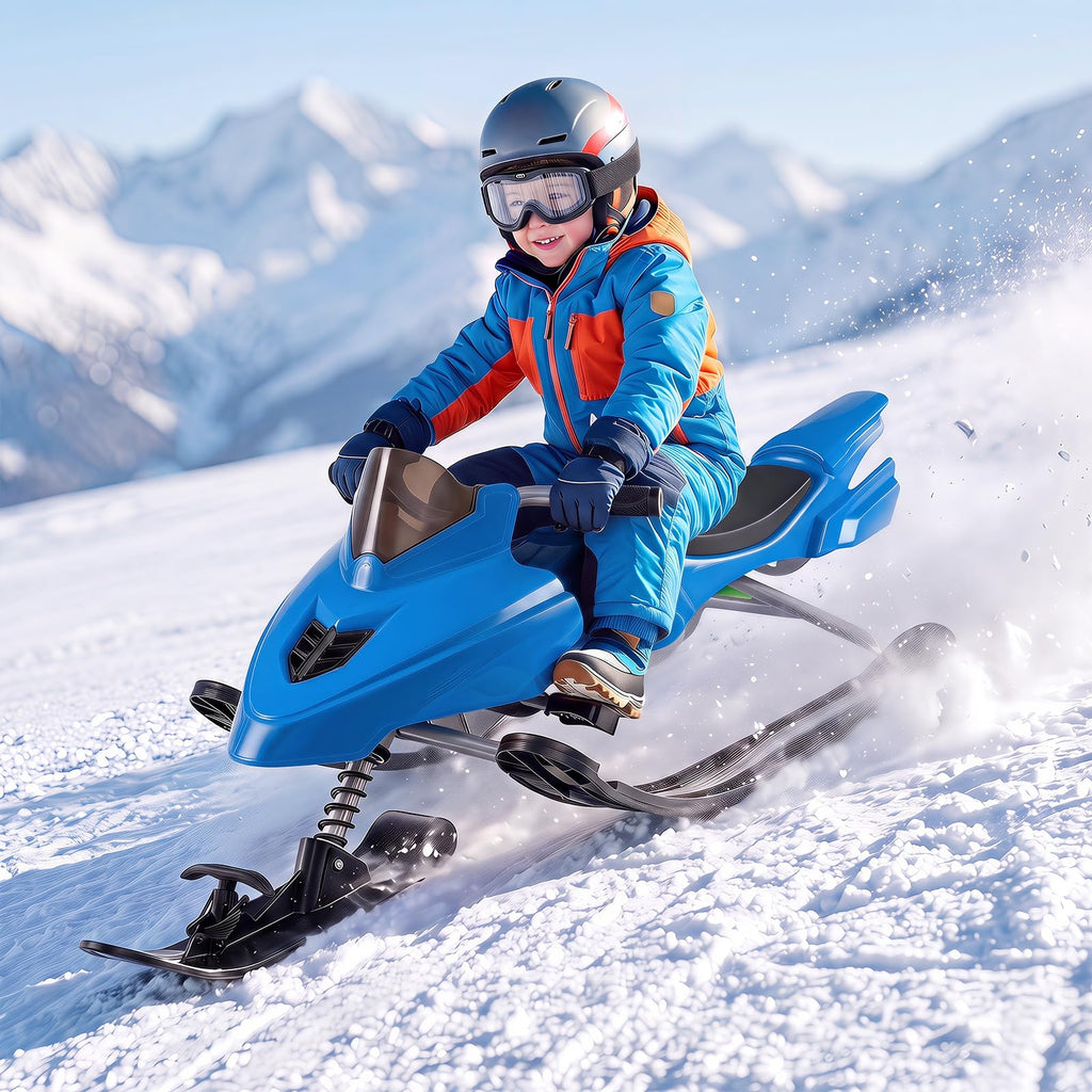 Snow Racer Sled with Brakes, Steering Handle, Tow Ropes N896029