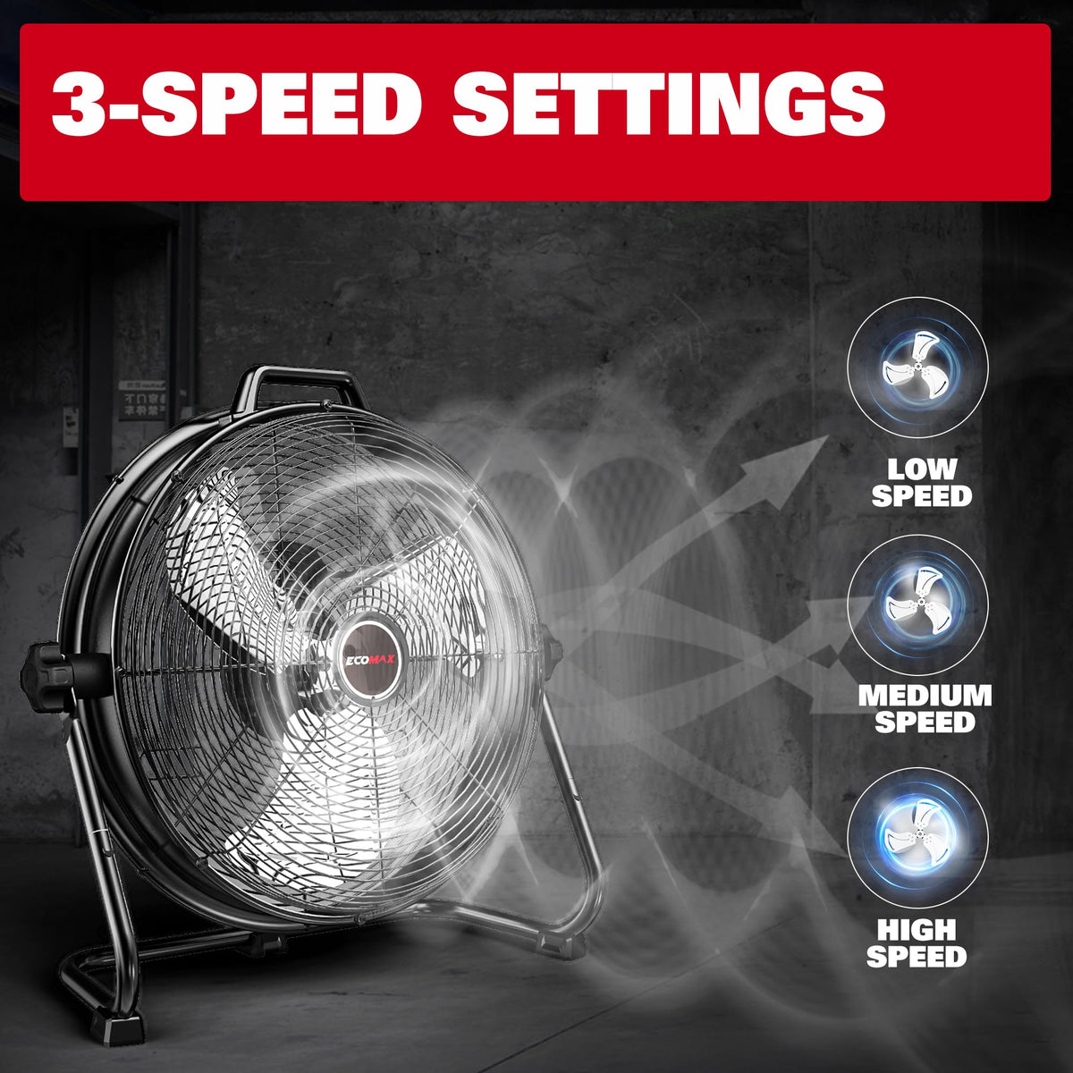20-Inch 2300 CFM 3-Speed Industrial Drum Fan Z1913