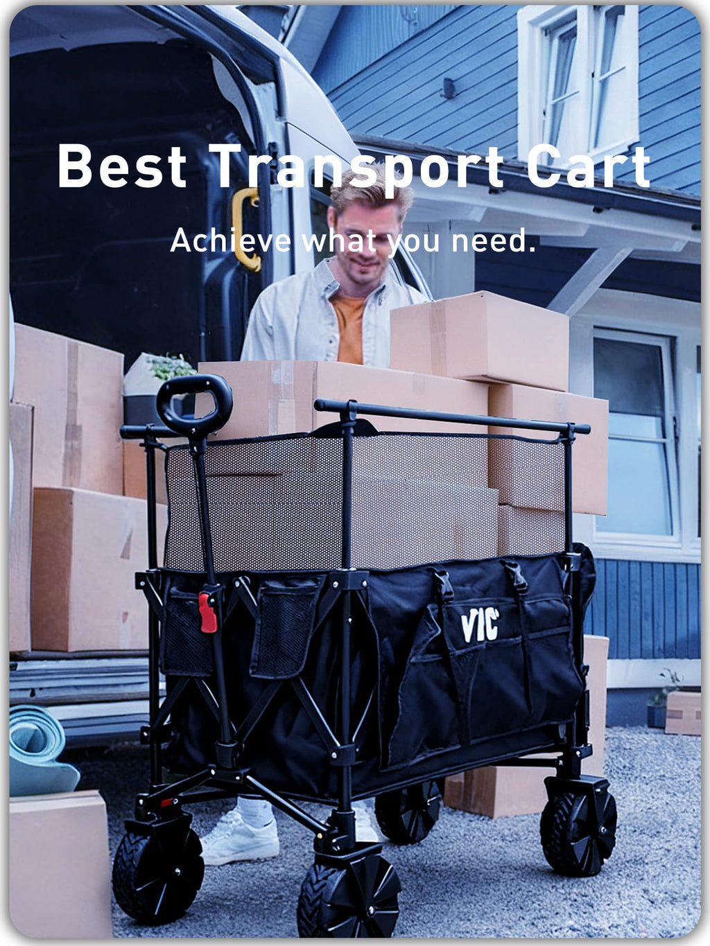 700L Double Tabletop Wagon with Big Wheel N61991