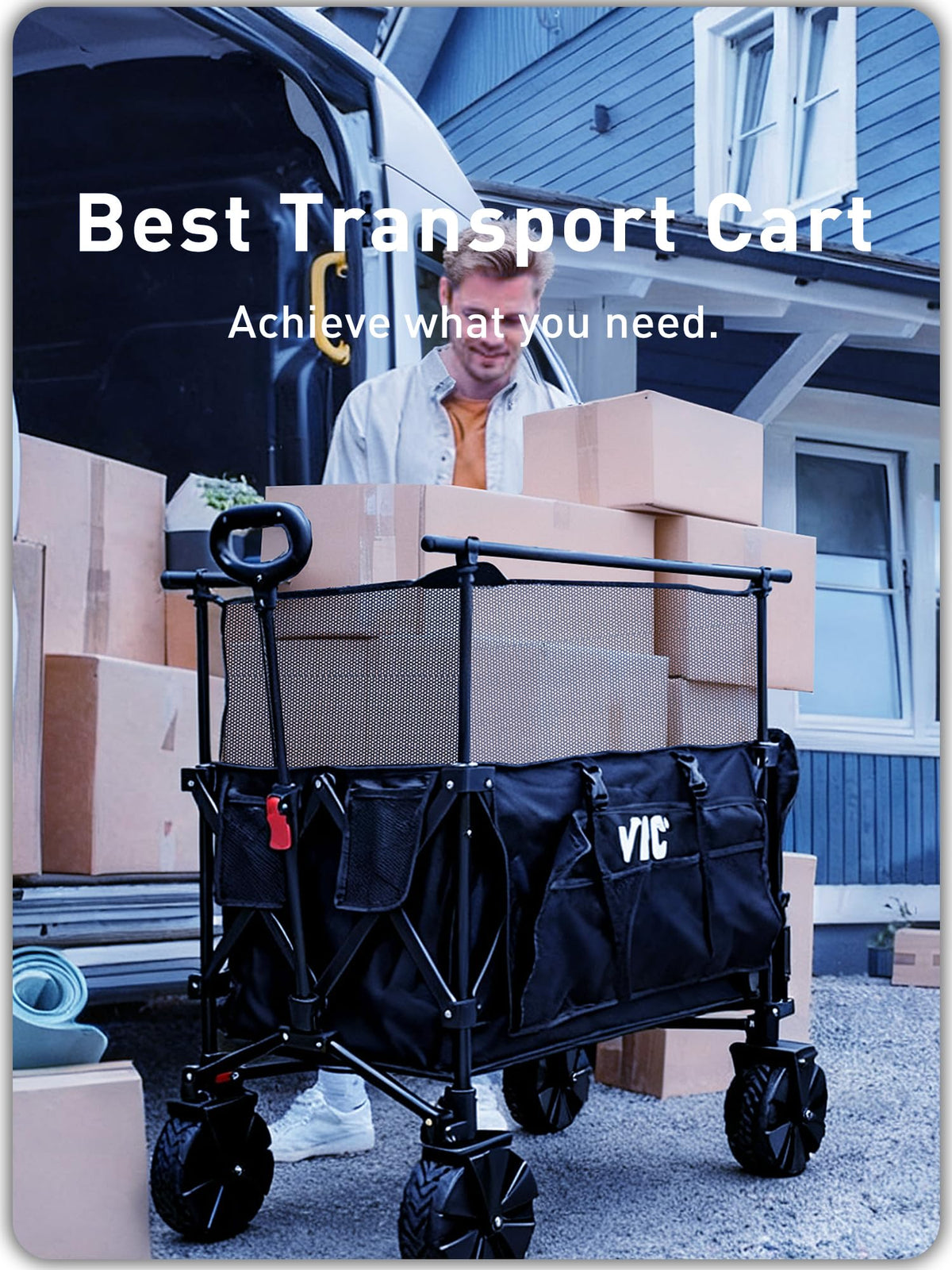 700L Double Tabletop Wagon with Big Wheel N61991