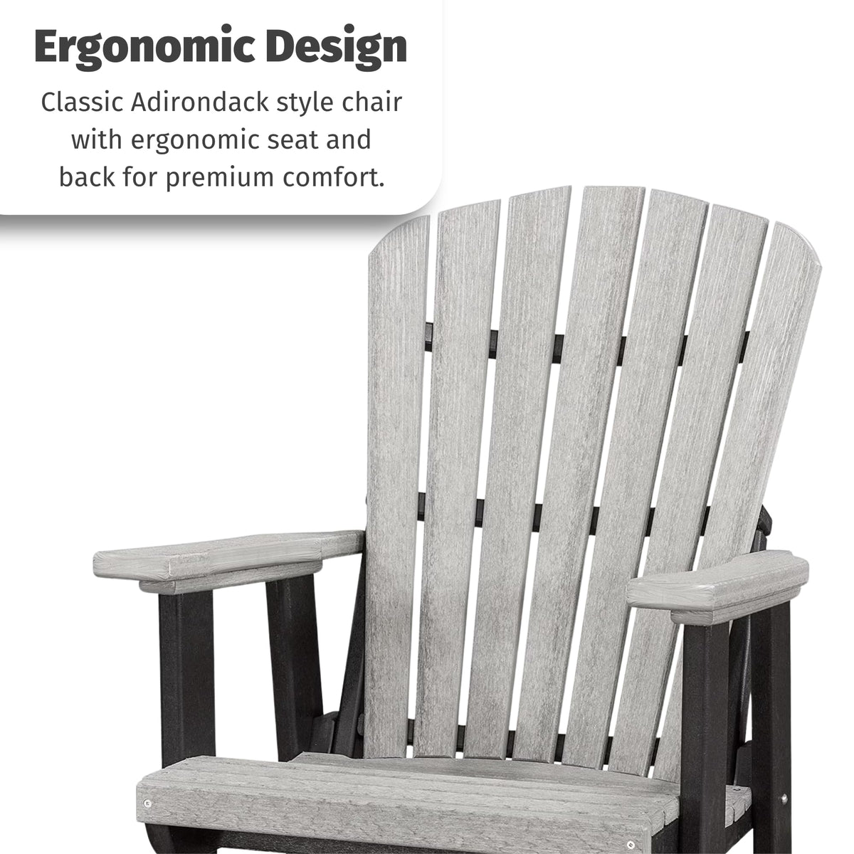 Tudor Brown Cedar Poly Adirondack Glider Outdoor Chair M748612