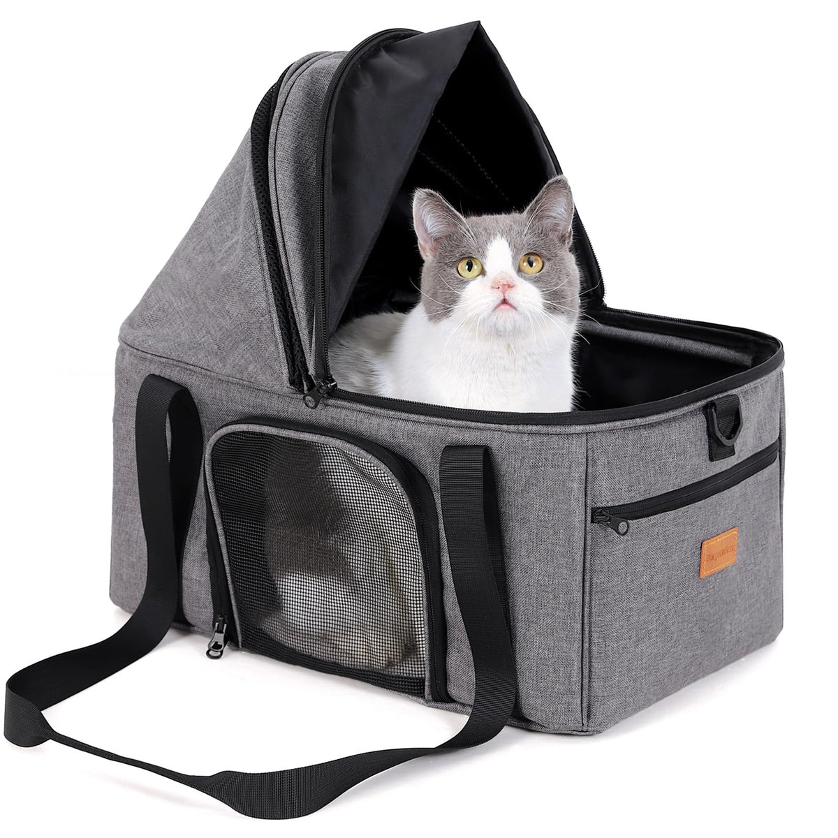 Top-Expandable Cat Carrier with Semi-Open Canopy M5510