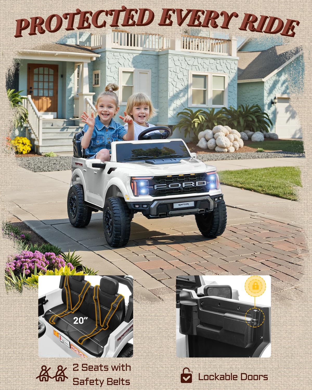 24V 2 Seater Kids Ride On Truck with Remote Control W1261
