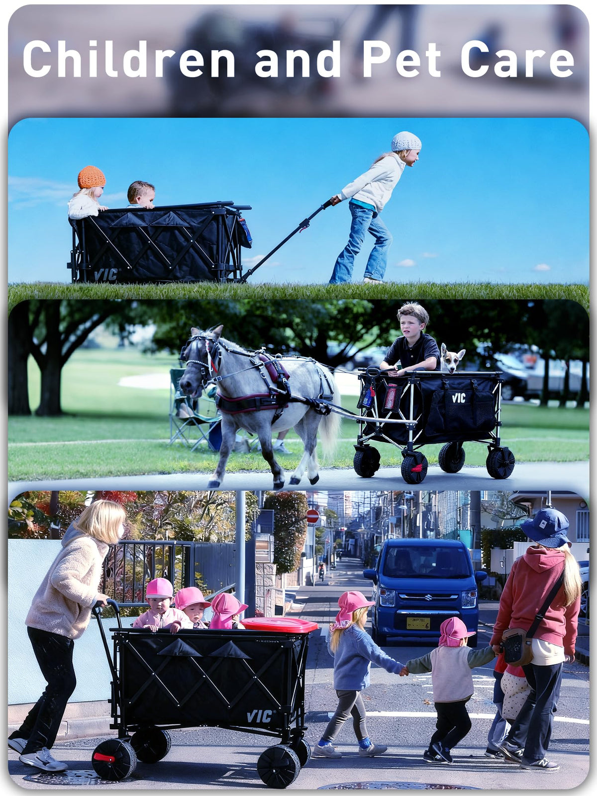 700L Double Tabletop Wagon with Big Wheel N61991