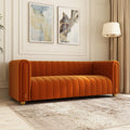 Orange Velvet 80 Inch 3 Seat Sofa B191