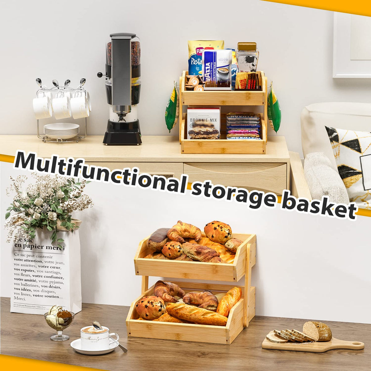 Bamboo Fruit Basket H26376