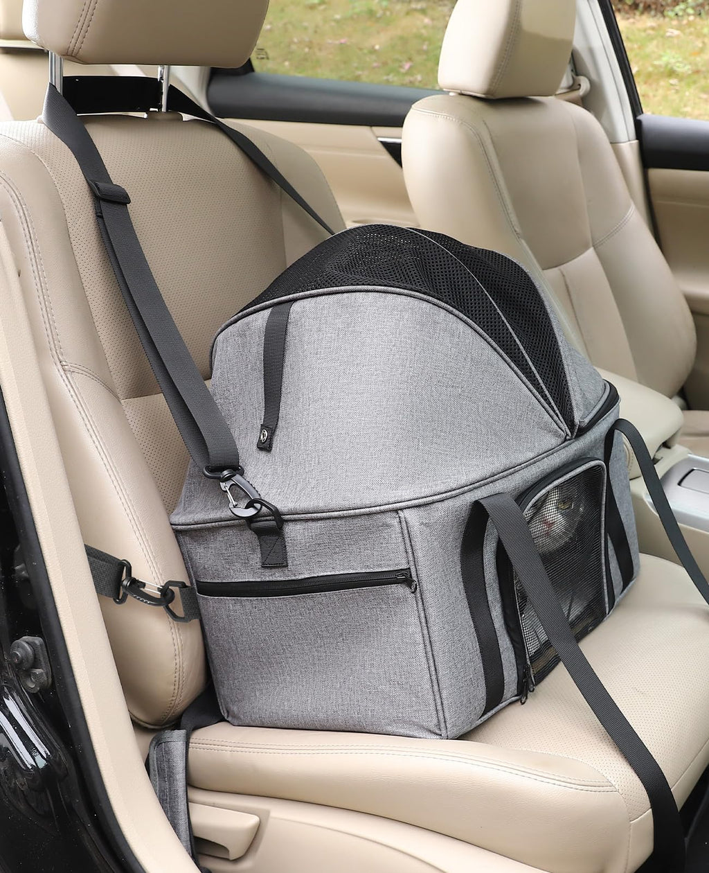 Top-Expandable Cat Carrier with Semi-Open Canopy M5510