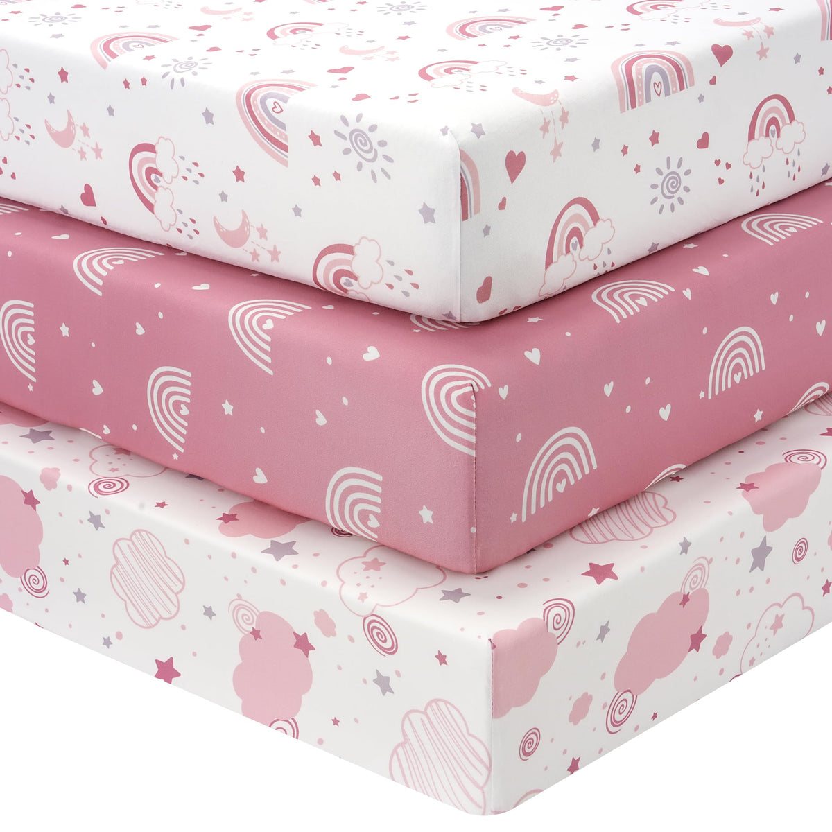 3 Pack Fitted Crib Sheets 52”x28” Y8345