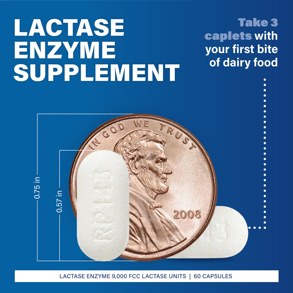 Lactase Enzyme Supplement 60 Caplets 2 Pack X1334
