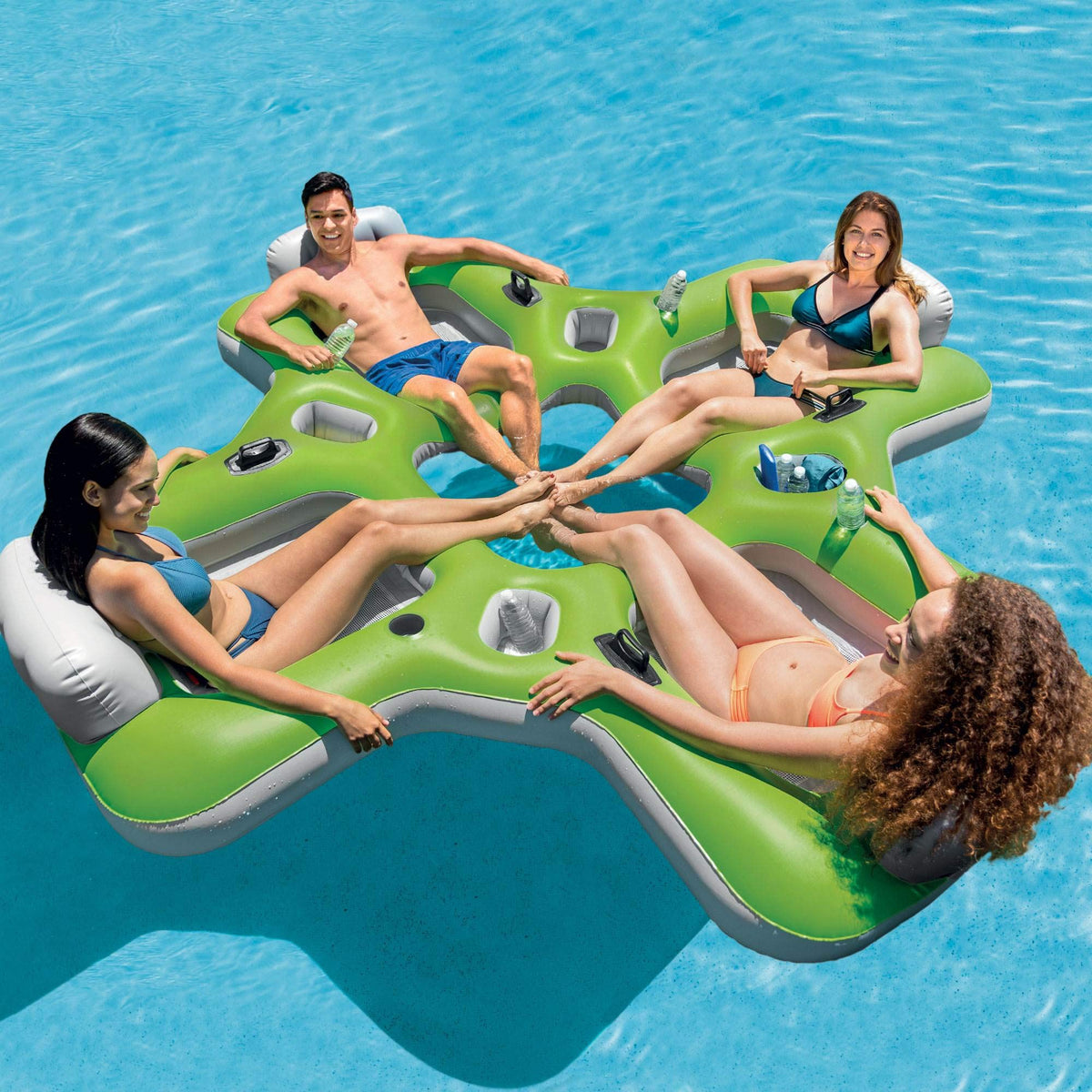 Inflatable 4 Seat PVC Pool Raft Green B544